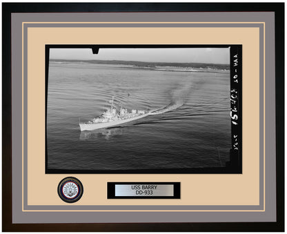 USS BARRY DD-933 Framed Navy Ship Photo Grey