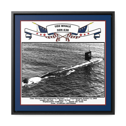 USS Whale SSN-638 Navy Floating Frame Photo Front View
