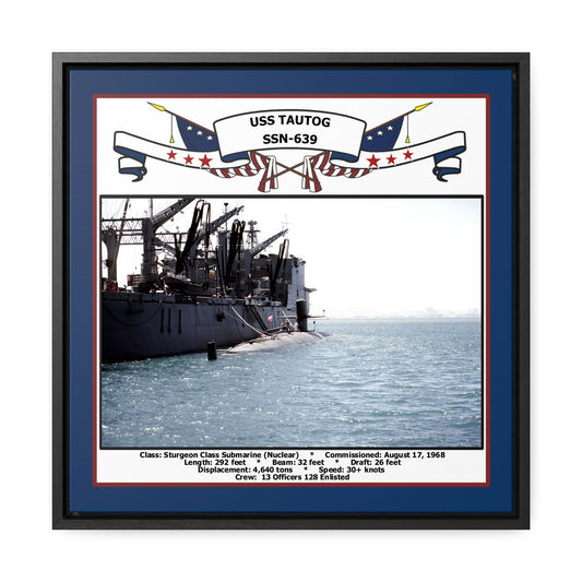USS Tautog SSN-639 Navy Floating Frame Photo Front View