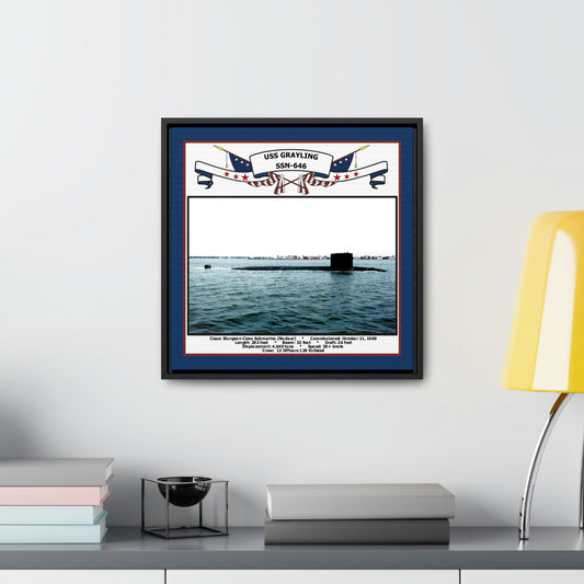 USS Grayling SSN-646 Navy Floating Frame Photo Desk View