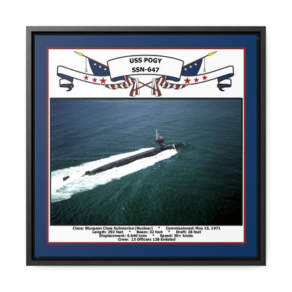 USS Pogy SSN-647 Navy Floating Frame Photo Front View