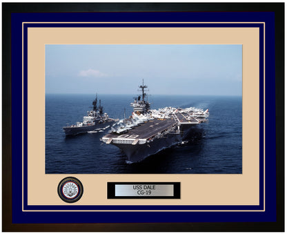 USS DALE CG-19 Framed Navy Ship Photo Blue