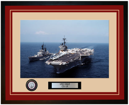 USS DALE CG-19 Framed Navy Ship Photo Burgundy