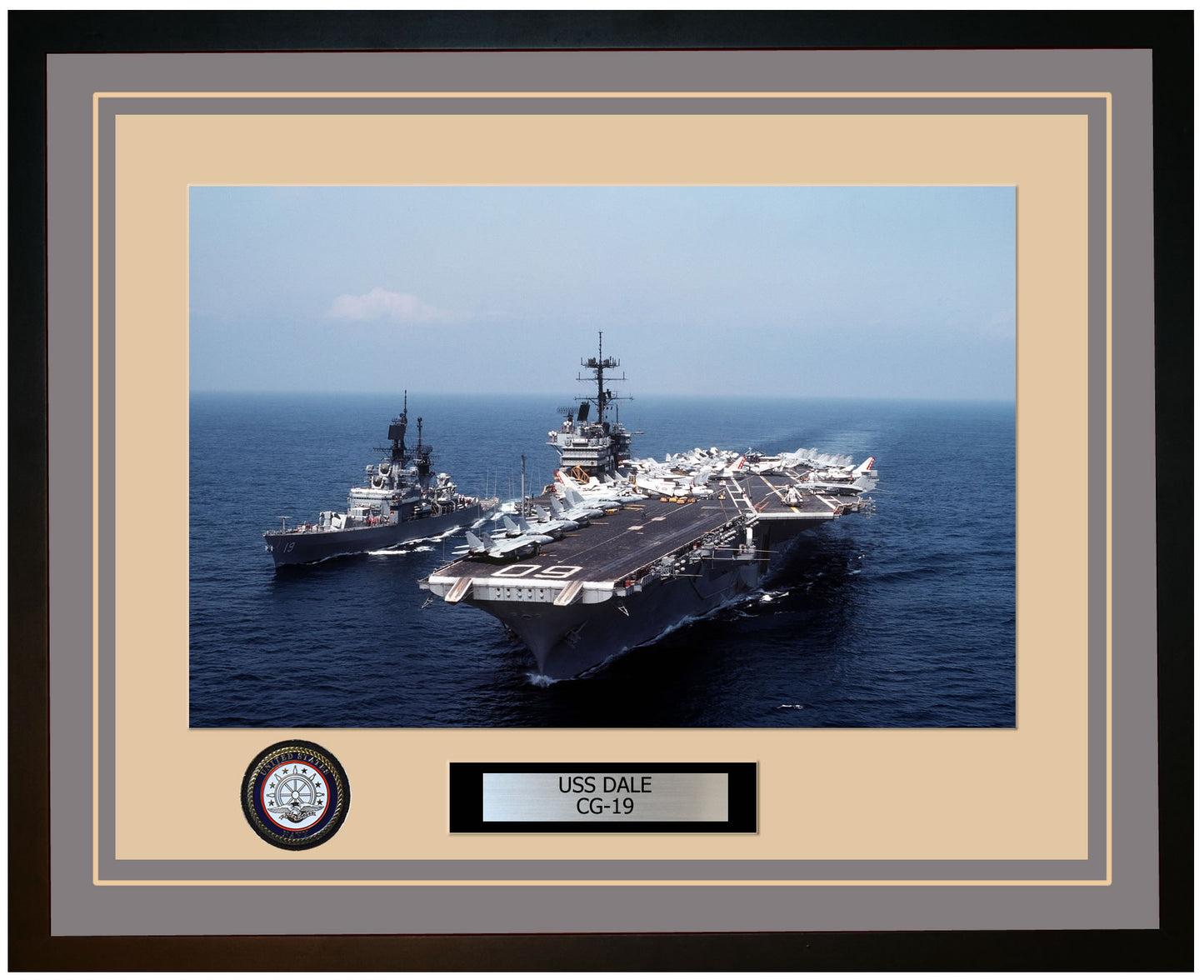 USS DALE CG-19 Framed Navy Ship Photo Grey