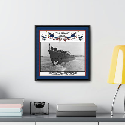 USS Apogon SS-308 Navy Floating Frame Photo Desk View
