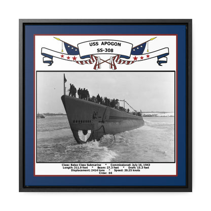 USS Apogon SS-308 Navy Floating Frame Photo Front View