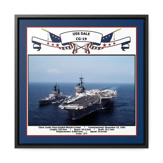 USS Dale CG-19 Navy Floating Frame Photo Front View