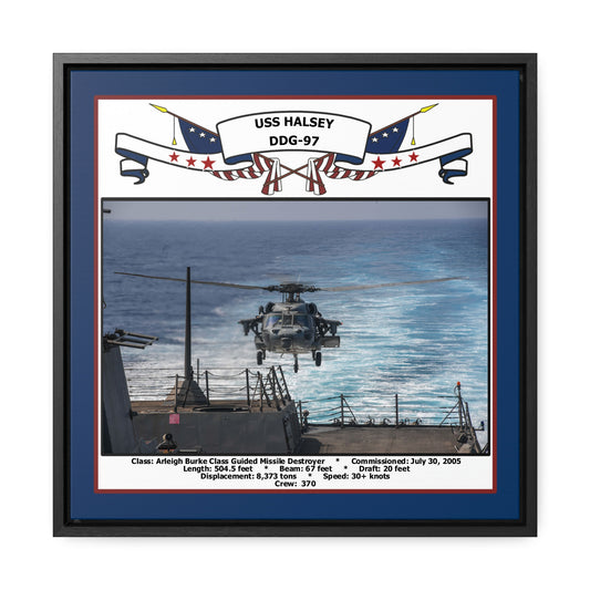 USS Halsey DDG-97 Navy Floating Frame Photo Front View