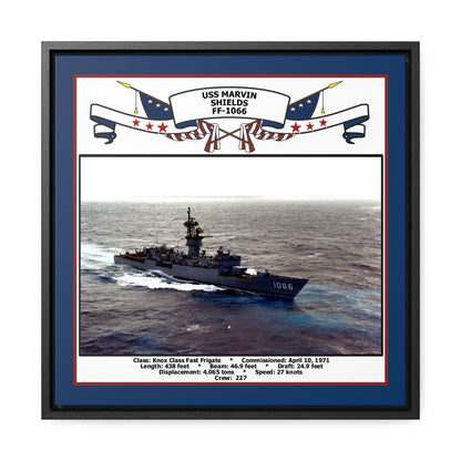 USS Marvin Shields FF-1066 Navy Floating Frame Photo Front View