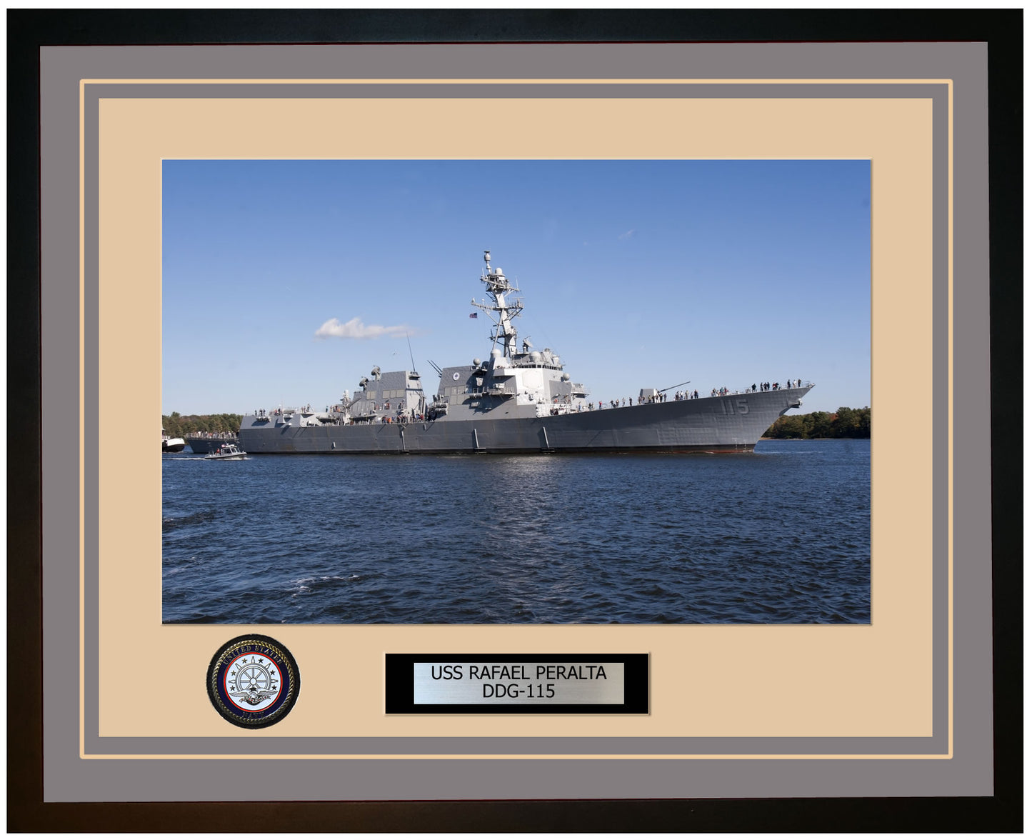 USS RAFAEL PERALTA DDG-115 Framed Navy Ship Photo Grey