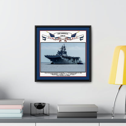 USS America LHA-6 Navy Floating Frame Photo Desk View