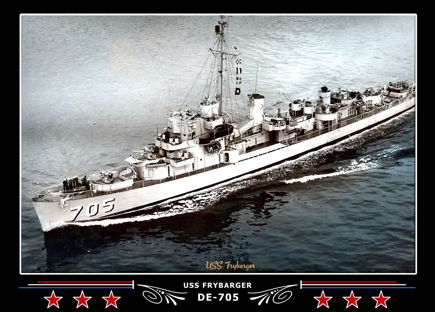 USS Frybarger DE-705 Canvas Photo Print