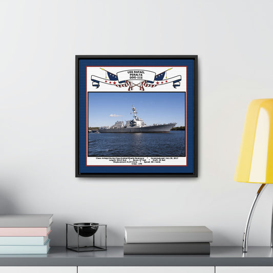 USS Rafael Peralta DDG-115 Navy Floating Frame Photo Desk View