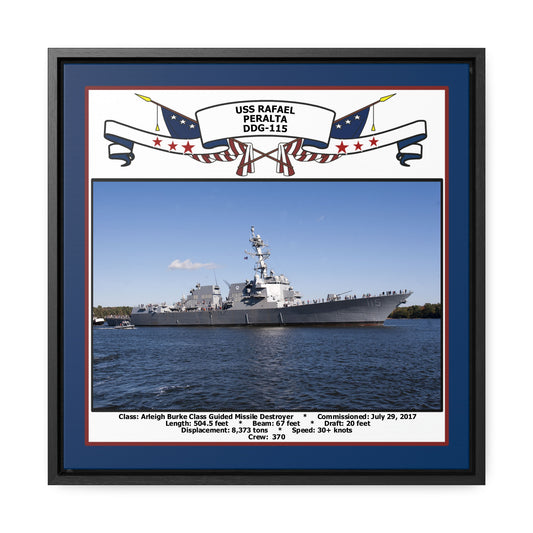 USS Rafael Peralta DDG-115 Navy Floating Frame Photo Front View