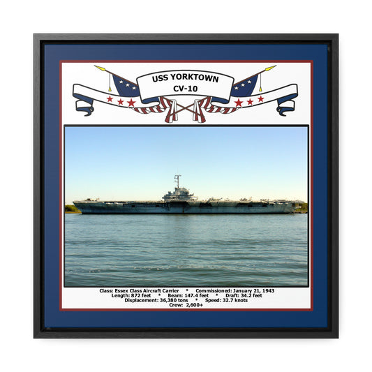 USS Yorktown CV-10 Navy Floating Frame Photo Front View