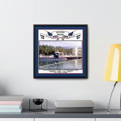 USS Aspro SSN-648 Navy Floating Frame Photo Desk View