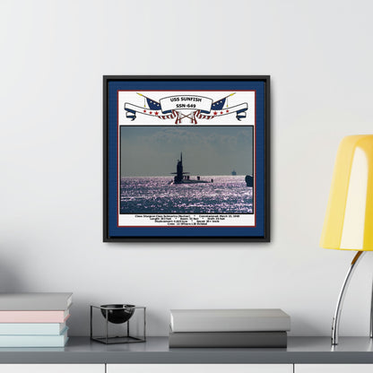 USS Sunfish SSN-649 Navy Floating Frame Photo Desk View