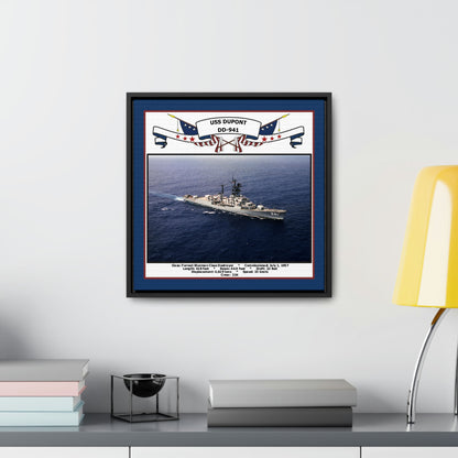 USS Du Pont DD-941 Navy Floating Frame Photo Desk View