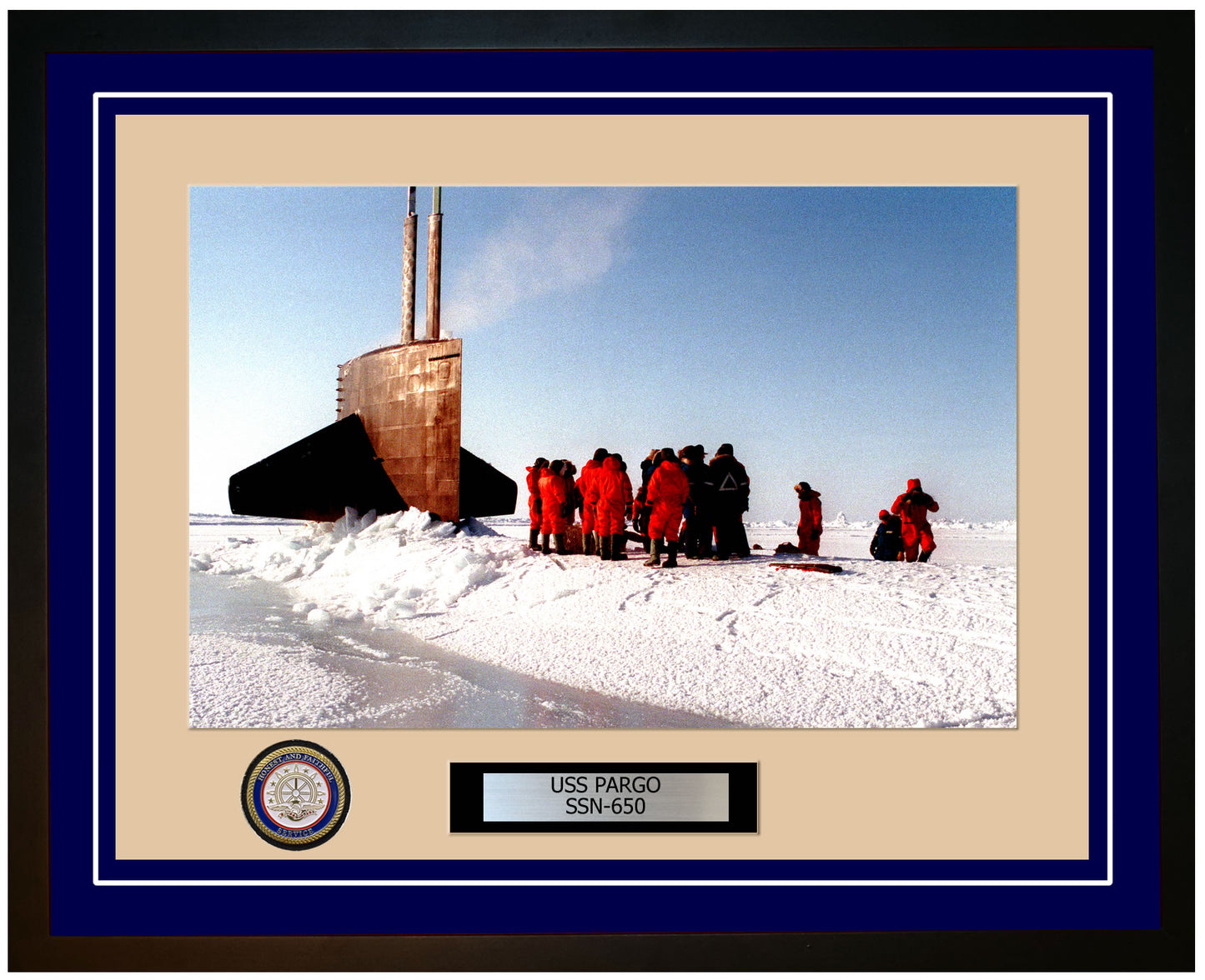 USS Pargo SSN-650 Framed Navy Ship Photo Blue