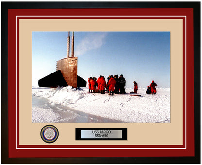 USS Pargo SSN-650 Framed Navy Ship Photo Burgundy