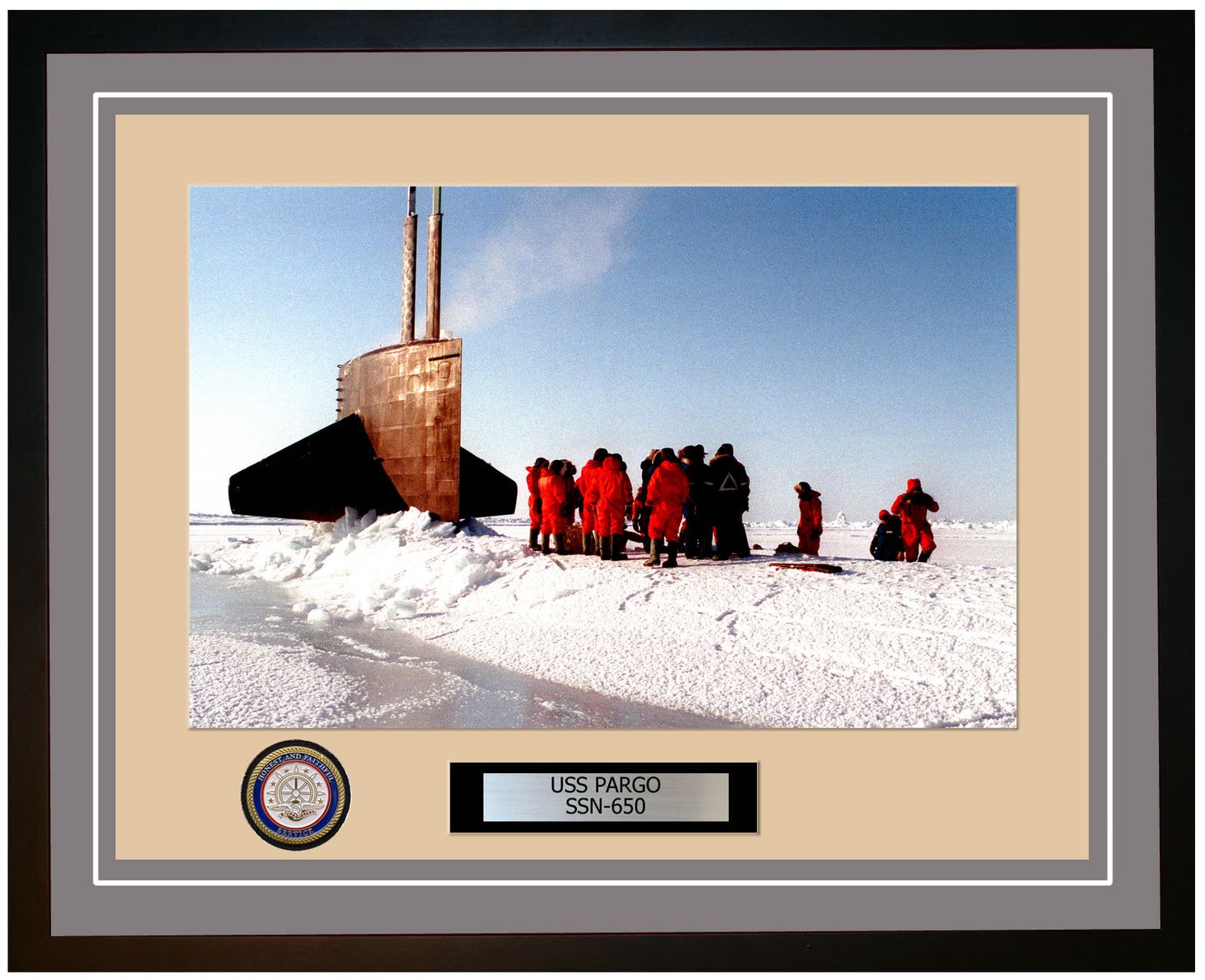 USS Pargo SSN-650 Framed Navy Ship Photo Grey