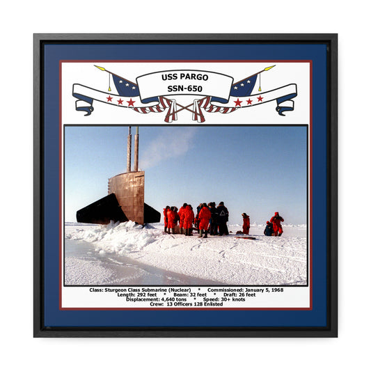 USS Pargo SSN-650 Navy Floating Frame Photo Front View