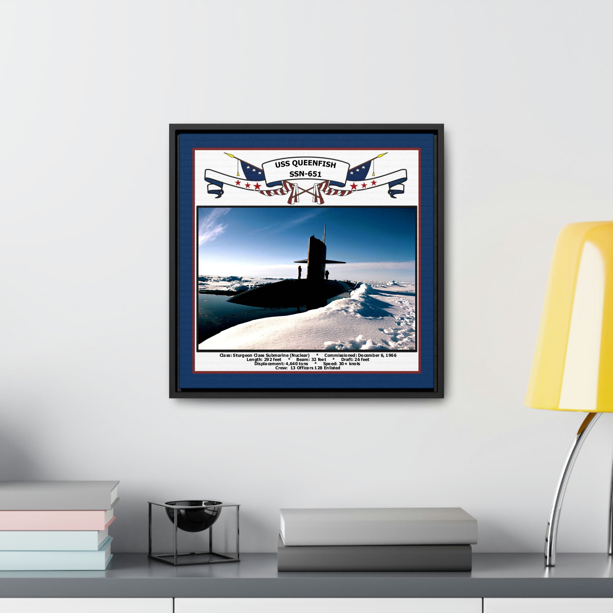 USS Queenfish SSN-651 Navy Floating Frame Photo – Navy Emporium