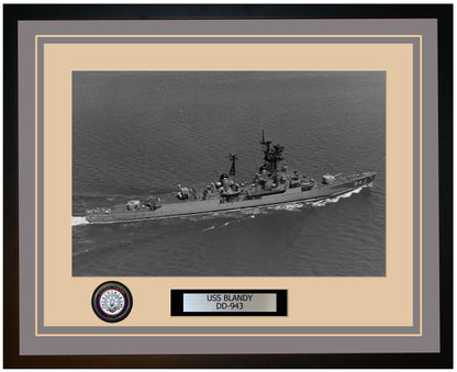 USS BLANDY DD-943 Framed Navy Ship Photo Grey