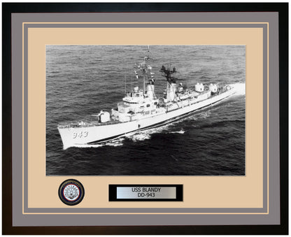 USS BLANDY DD-943 Framed Navy Ship Photo Grey