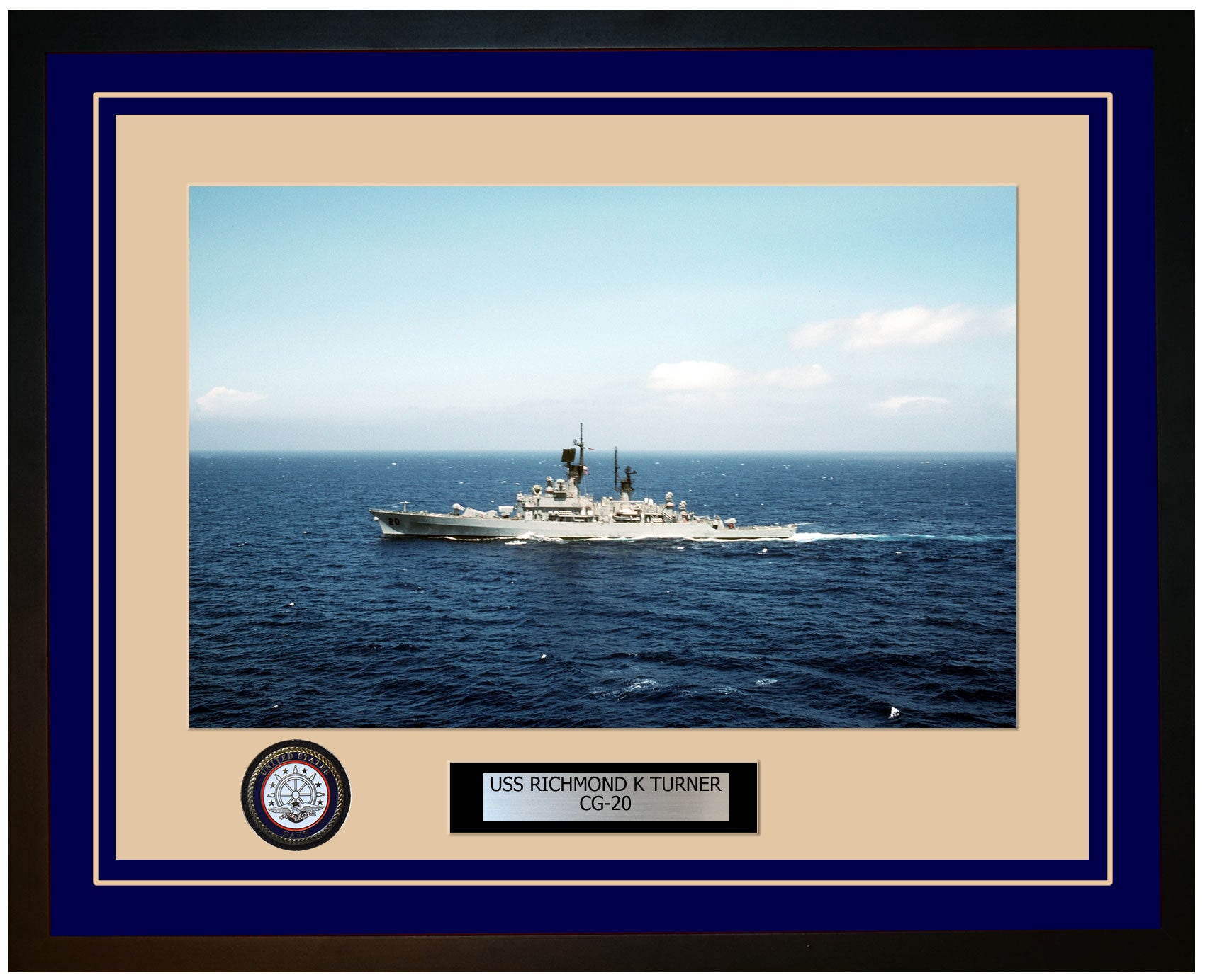 USS RICHMOND K TURNER CG-20 Framed Navy Ship Photo Blue