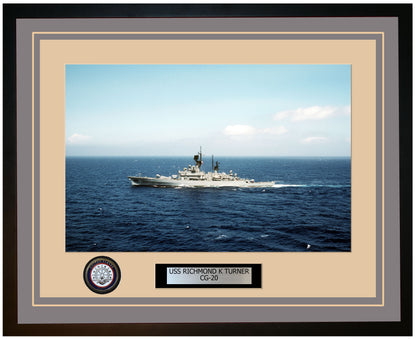 USS RICHMOND K TURNER CG-20 Framed Navy Ship Photo Grey