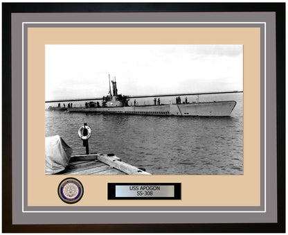 USS Apogon SS-308 Framed Navy Ship Photo Grey