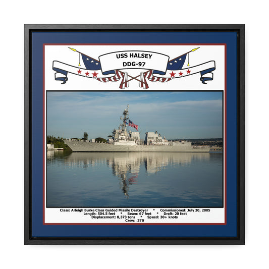 USS Halsey DDG-97 Navy Floating Frame Photo Front View