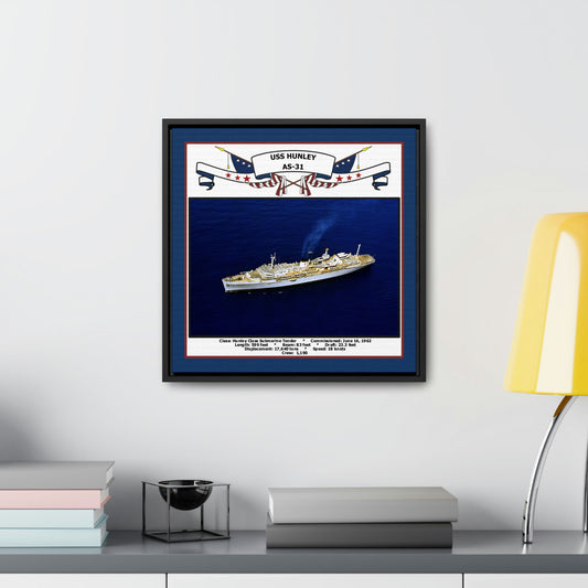 USS Hunley AS-31 Navy Floating Frame Photo Desk View