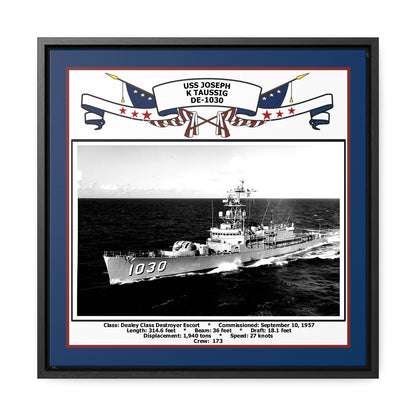 USS Joseph K Taussig DE-1030 Navy Floating Frame Photo Front View