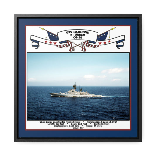 USS Richmond K Turner CG-20 Navy Floating Frame Photo Front View