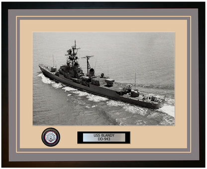 USS BLANDY DD-943 Framed Navy Ship Photo Grey