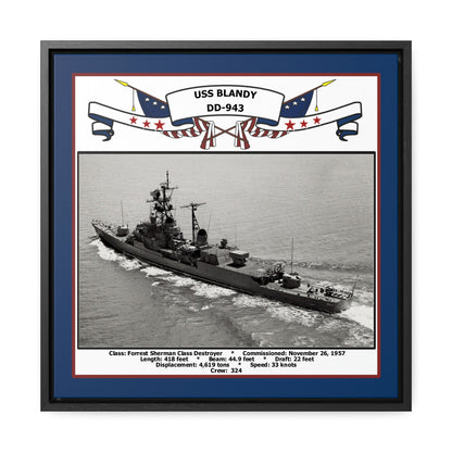 USS Blandy DD-943 Navy Floating Frame Photo Front View