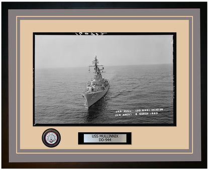 USS MULLINNIX DD-944 Framed Navy Ship Photo Grey