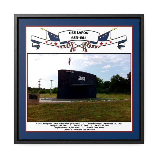 USS Lapon SSN-661 Navy Floating Frame Photo Front View