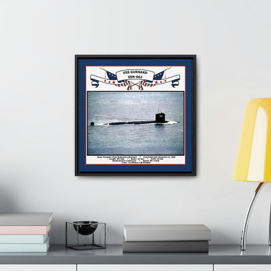 USS Gurnard SSN-662 Navy Floating Frame Photo Desk View