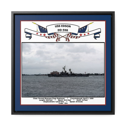USS Edson DD-946 Navy Floating Frame Photo Front View