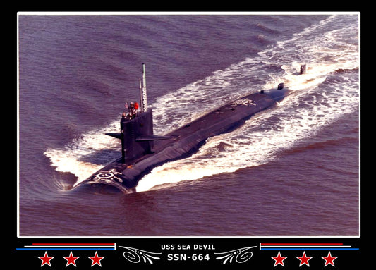 USS Sea Devil SSN-664 Canvas Photo Print