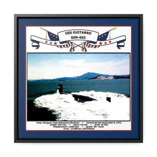 USS Guitarro SSN-665 Navy Floating Frame Photo Front View