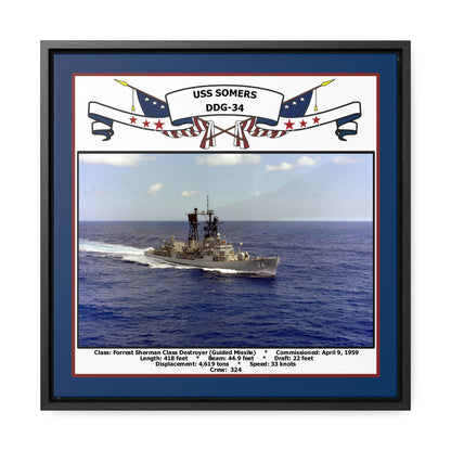 USS Somers DDG-34 Navy Floating Frame Photo Front View