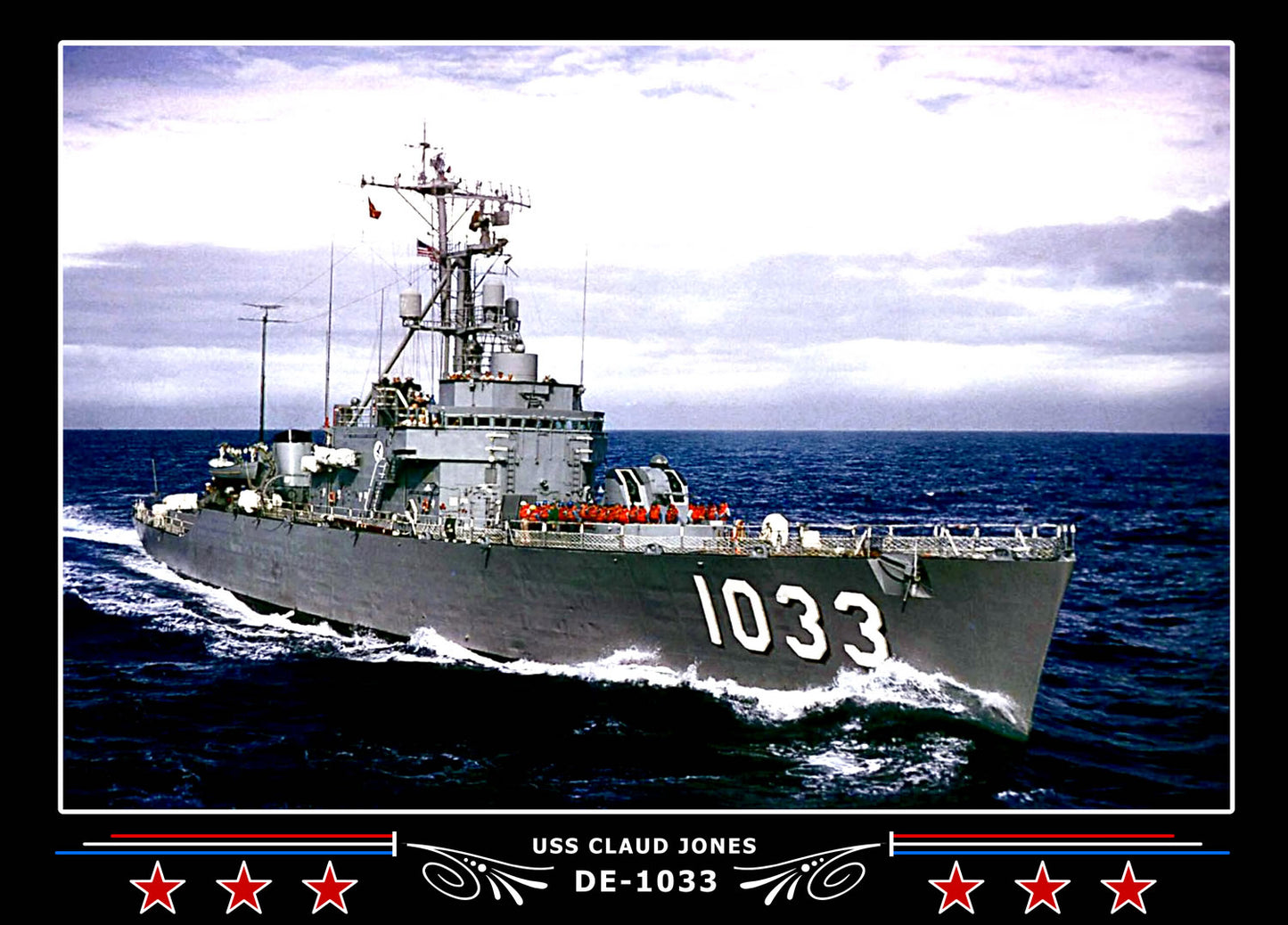 USS Claud Jones DE-1033 Canvas Photo Print