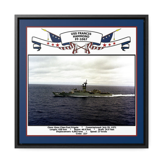 USS Francis Hammond FF-1067 Navy Floating Frame Photo Front View