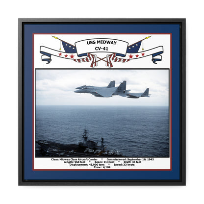 USS Midway CV-41 Navy Floating Frame Photo Front View