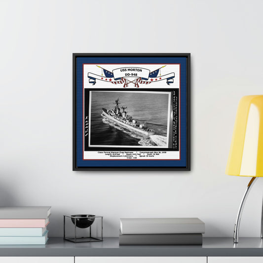 USS Morton DD-948 Navy Floating Frame Photo Desk View