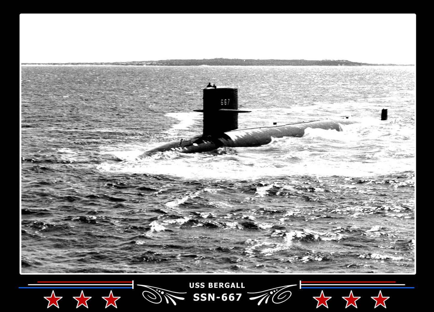 USS Bergall SSN-667 Canvas Photo Print
